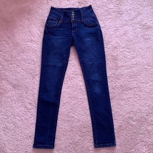 Navy Blue Women High Waisted Skinny Jeans